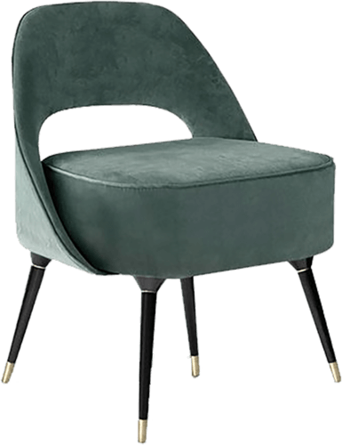 COLLINS Designer Velvet Chair in Black 