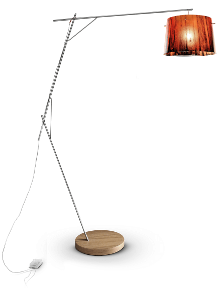 WOODY Floor Light in Opalflex with Metal Base by Luca Mazza