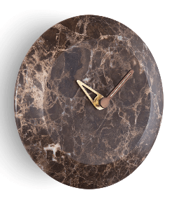 Walnut stained solid wood and Emperador marble.