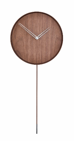 Solid wood with walnut finished, polished steel hands