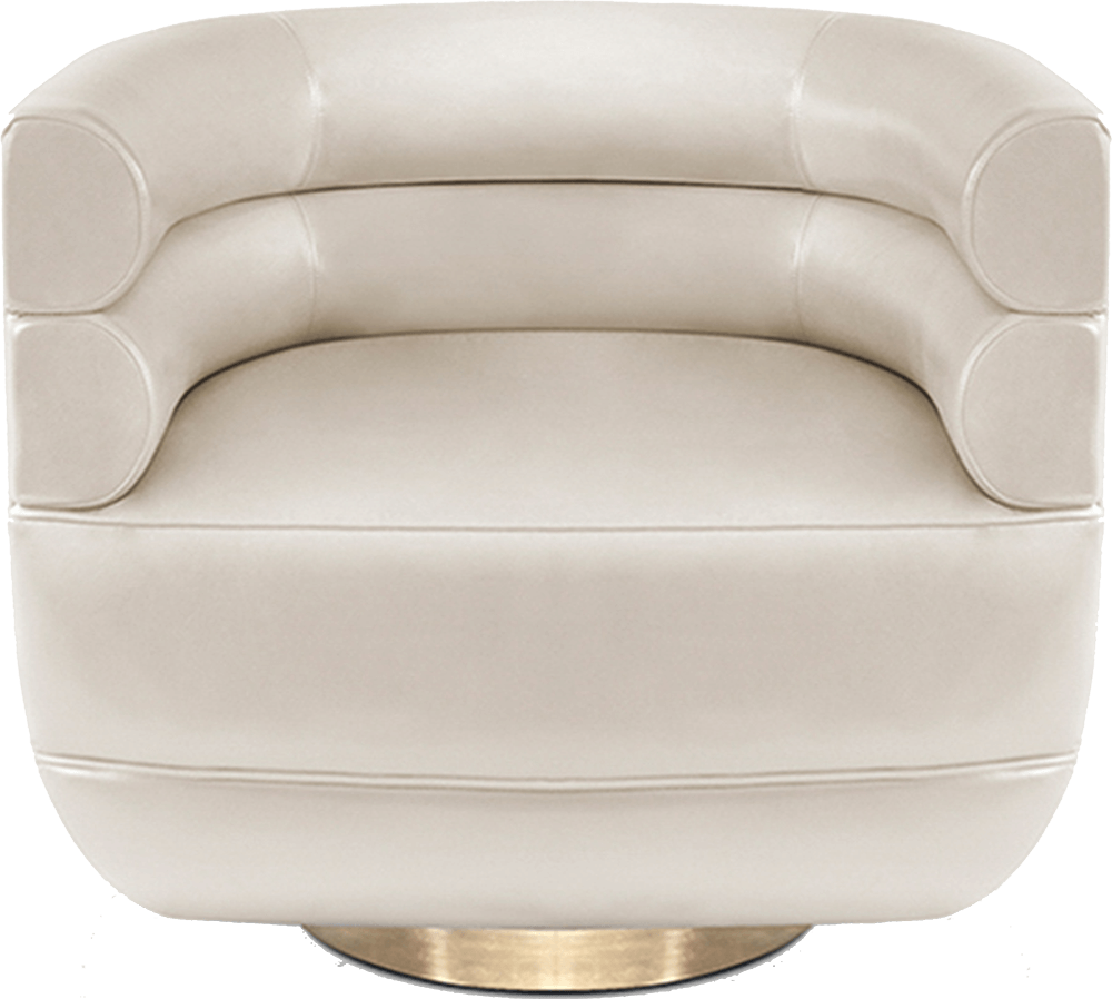 Loren Designer Leather Chair in Golden 