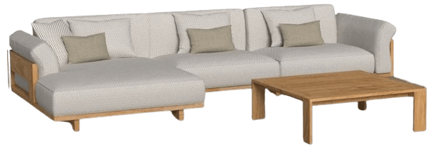 Argo//Wood L shaped Modular Sofa- TYPE A