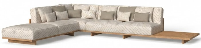 Argo//Wood L shaped Modular Sofa - TYPE D
