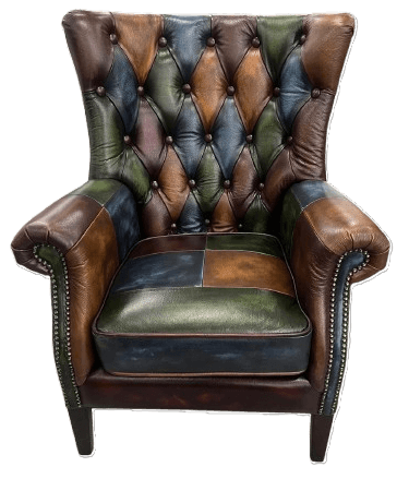 Bowes Leather Patchwork Armchair 